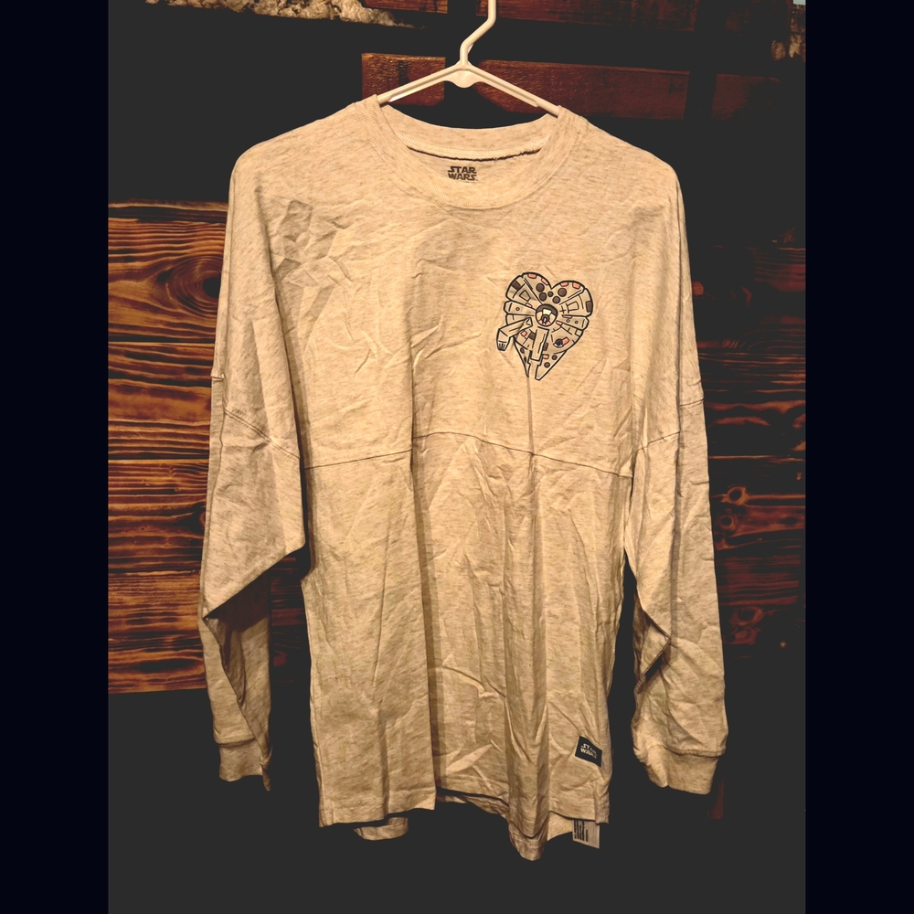 Star Wars Gray Long Sleeve Tee with Heart Graphic